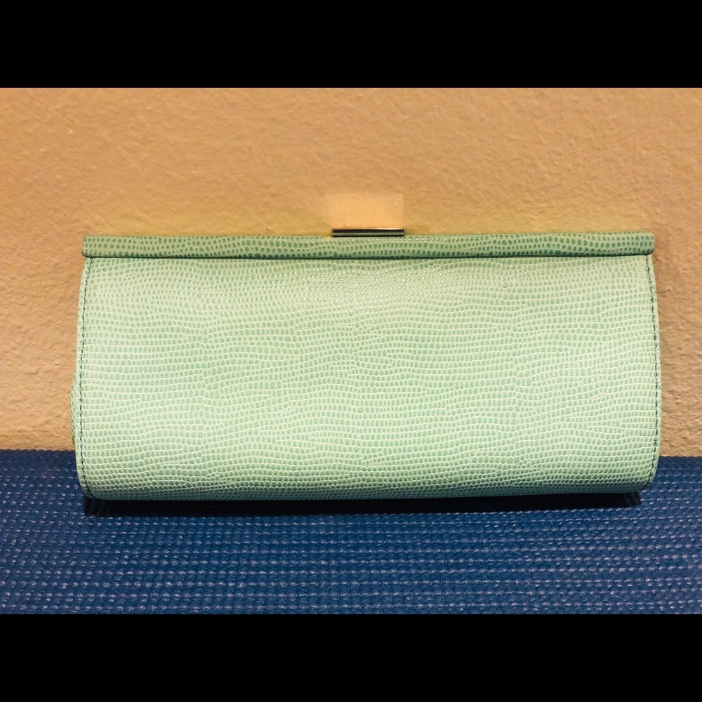 Banana Republic Blue Pebbled Leather Clutch